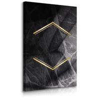 Obraz Na Płótnie Czarny Marmur Abstrakcja Styl Glamour 80cm x 120cm