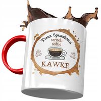 Kubek Czerwony Dla Sprzedawcy Strzeli Sobie Kawkę Z Nadrukiem Ze Zdjęciem