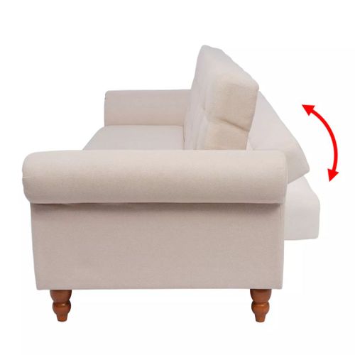Sofa z kremowego materiału na Arena.pl