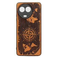 Drewniane Etui Bewood na Realme 11 5G RÓŻA WIATRÓW MERBAU