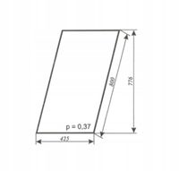 szyba drzwi górna ciągnika URSUS C-330 Kabina sokółka bezbarwna