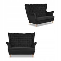 Sofa uszak Carol grafit skandynawska kanapa 2-os. sprężynach