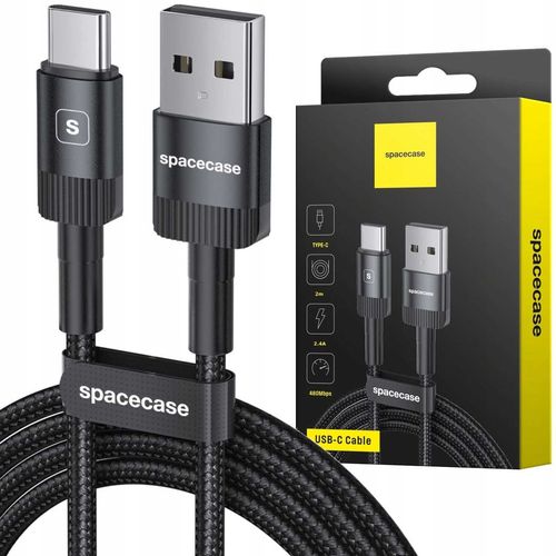 Spacecase USB-C Cable 2M 2.4A black na Arena.pl