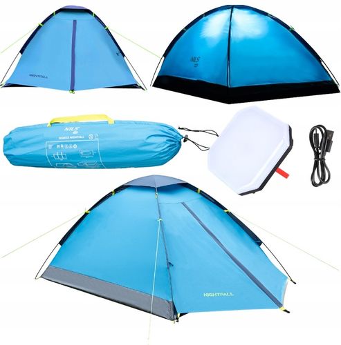 Namiot Turystyczny Ogrodowy 2 Osobowy Filtr UV + Lampa Kempingowa 220 LM na Arena.pl