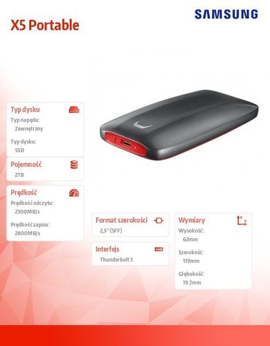 Dysk Portable SSD X5 2TB Thunderbolt 3 na Arena.pl