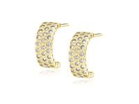 POZŁACANE SREBRNE KOLCZYKI OTWARTE KÓŁKA KSIĘŻYC