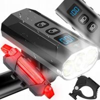 Mocna Lampka ROWEROWA Światło LED przód + tył 900lm latarka 2500mAh