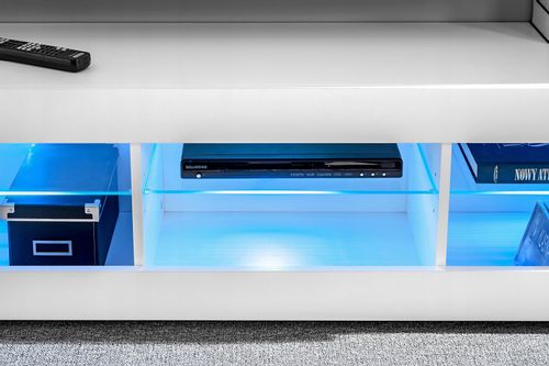 Meblościanka Dąb Wotan/Biały LED RGB Meble RTV – Zestaw Mebli na Arena.pl