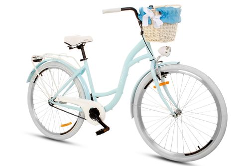 Damski rower miejski Goetze Style 28 + kosz / Błękitno-biały na Arena.pl