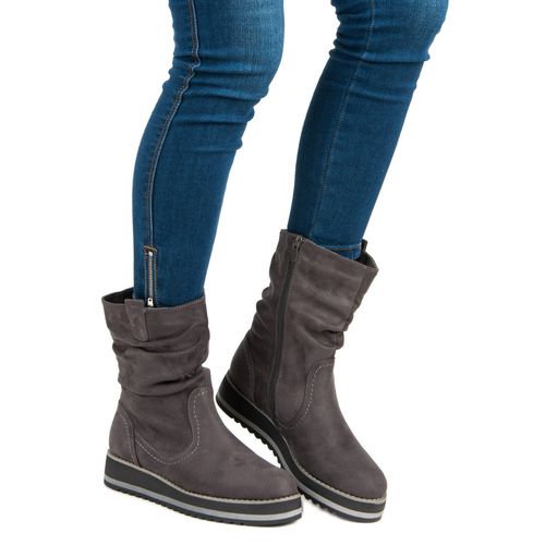 Szare botki na platformie r.38 na Arena.pl