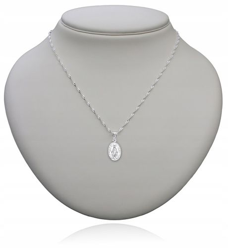 Łańcuszek Srebrny MEDALIK Komunijny Matka Boska do Komunii na Chrzest na Arena.pl