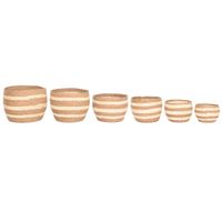 Pudełko ozdobne Home ESPRIT Krem Naturalny Naturalne Włókno