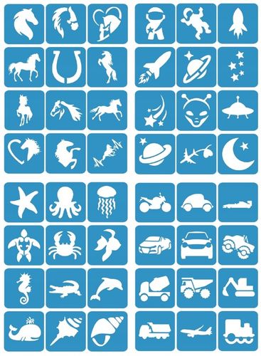 Szablony do tatuaży brokatowych, Tatuaże brokatowe - mix 100 sztuk na Arena.pl