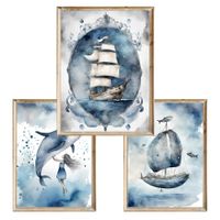 Zestaw trzech plakatów dla dzieci Magic Ocean 6