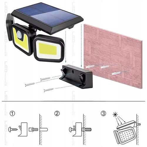 Naświetlacz solarny LED czujnik ruchu zmierzchu PIR Lampa zewnętrzna na Arena.pl