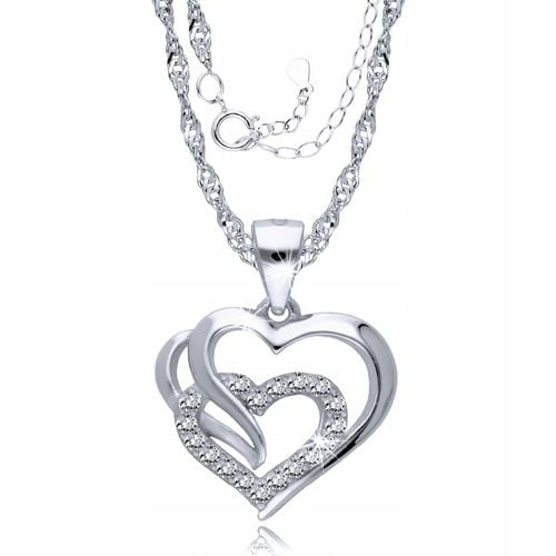 Srebrny Łańcuszek 925 z Sercem Serduszkiem Na Prezent na Arena.pl