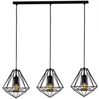 Industrialna LAMPA druciana Marko K-4004 Kaja wisząca OPRAWA metalowa listwa zwis czarny