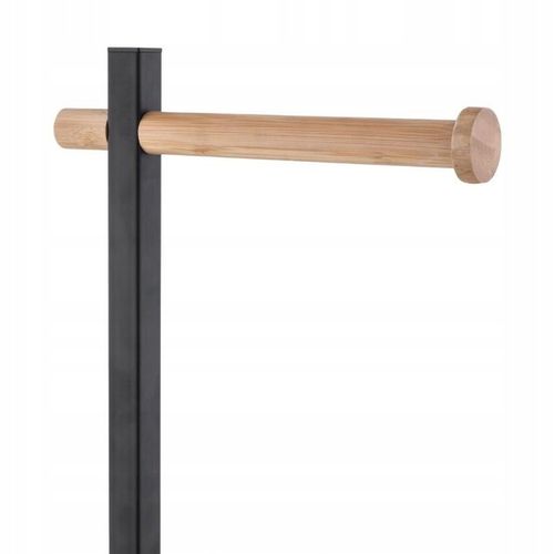 Stojak uchwyt na papier toaletowy i szczotkę do WC czarny loft bambus na Arena.pl