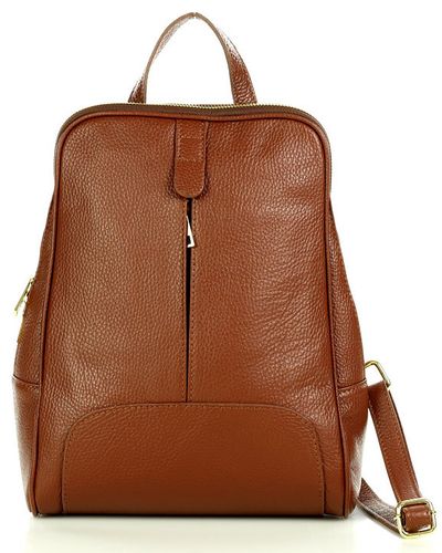 Plecak skórzany włoski MAZZINI - Capri camel na Arena.pl