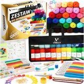 ZESTAW DO SZYDEŁKOWANIA SZYDEŁKA WŁÓCZKA AKCESORIA 113EL DO NAUKI XXL TORBA