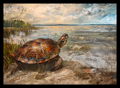Plakat 35x25cm Nadmorski Żółw na Arena.pl