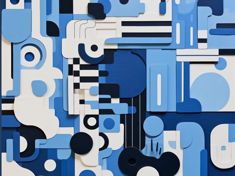 Plakat 100x75cm Niebieski Labirynt zdjęcie 1