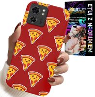 ETUI DO MOTOROLA EDGE 40 - WZÓR Z WESOŁĄ PIZZĄ NA CZERWONYM TLE