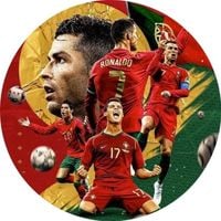 Opłatek na tort Ronaldo Cristiano Piłka Nożna Piłkarz Bramka Gol