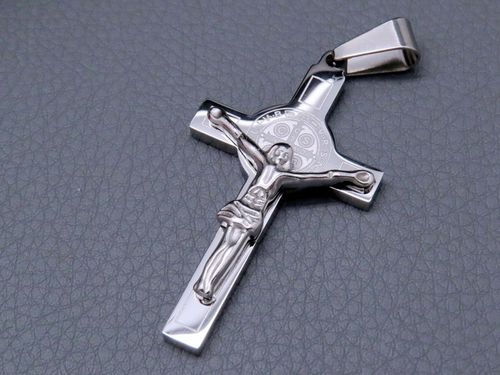 SREBRNY KRZYŻ KRZYŻYK NA ŁAŃCUSZEK STAL SZLACHETNA na Arena.pl