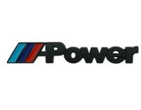 Emblemat Znaczek Logo BMW MPower czarny napis Metalowy Matowy Samochodowy