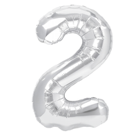 balon foliowy srebrny cyfra 2 100cm urodziny