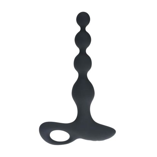 Remote Control Beaded Vibrating Silicone Anal Plug - Black na Arena.pl
