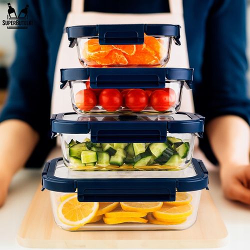 4x POJEMNIKI PRÓŻNIOWE NA ŻYWNOŚĆ DO ŻYWNOŚCI SZKLANY ZE SZKLANĄ na Arena.pl