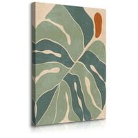 Obraz Na Płótnie Liść Monstery Natura Styl Boho Abstrakcja 80cm x 120cm