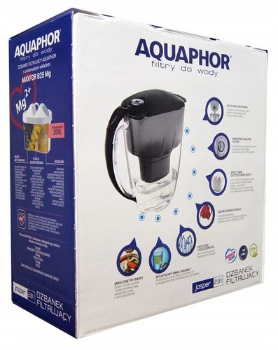 DZBANEK FILTRUJĄCY AQUAPHOR CZARNY JASPER 2,8 l + wkład Maxfor + FILTR na Arena.pl