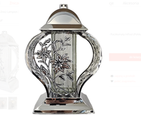 Znicz Lampion 3 SREBRNY LILIA Galmur 34 cm