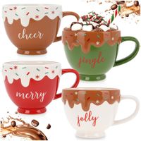 4x Kubek Świąteczny Kubki Do Kawy Herbaty Prezent Święta Boże Narodzenie