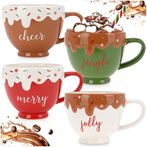 4x Kubek Świąteczny Kubki Do Kawy Herbaty Prezent Święta Boże Narodzenie na Arena.pl