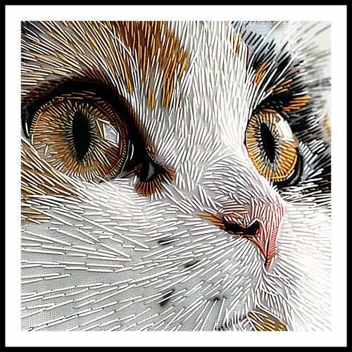 Plakat 90x90cm Nitkowany Kot na Arena.pl