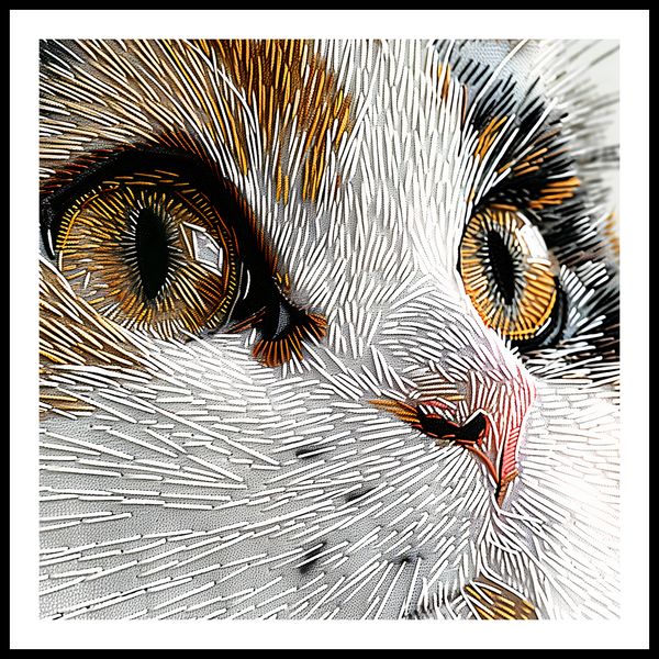Plakat 90x90cm Nitkowany Kot zdjęcie 3
