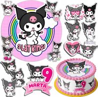 ZESTAW OPŁATEK NA TORT 30CM +17 POSTACI - KURO.MI + IMIĘ 24CM 26CM