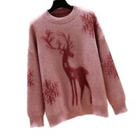 SWETER ŚWIĄTECZNY CIEPŁY RENIFER CZERWONY