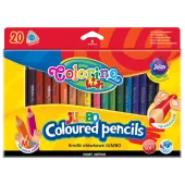 Colorino Kids. Kredki ołówkowe trójkątne Jumbo z temperówką, 20 kolorów