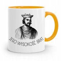 Kubek Żółty Prezent Dla Brata Jego Wysokość Brat Z Nadrukiem Ze Zdjęciem