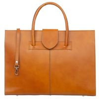 VERA PELLE torebka skórzana klasyczna elegancka teczka V586 camel