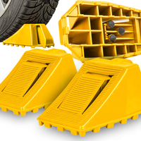 2X KLIN POD KOŁO KOŁA SAMOCHODOWE Z HAMULCEM BLOKADA AUTA ZABEZPIECZAJĄCY