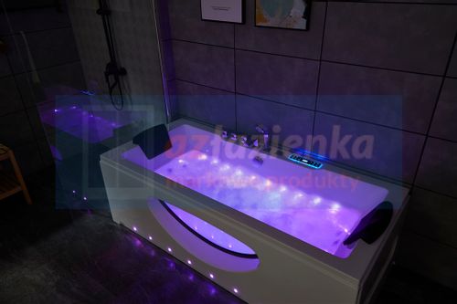 PROSTOKĄTNA WANNA Z HYDROMASAŻEM 180x80 SZYBA NEW! GRZAŁKA na Arena.pl