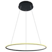 LAMPA wisząca SLIM/000053/3000/B MDECO okrągła OPRAWA metalowy ZWIS LED 40W 3000K ring biurowy czarny