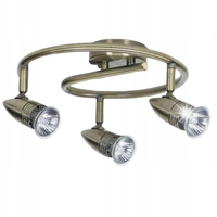 LAMPA ŚCIENNO SUFITOWA SPIRALA EMILIA 3x GU10 ZŁOTO ANTYCZNE SANNELI DESIGN