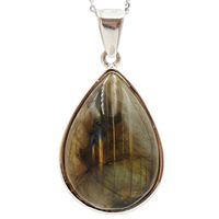 Zawieszka srebrna z labradorytem - łza